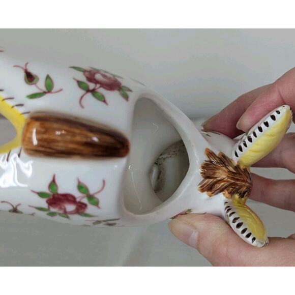 Vintage Lefton Ceramic Pottery Floral Patchwork Donkey Planter Roses Japanese - Picture 7 of 15